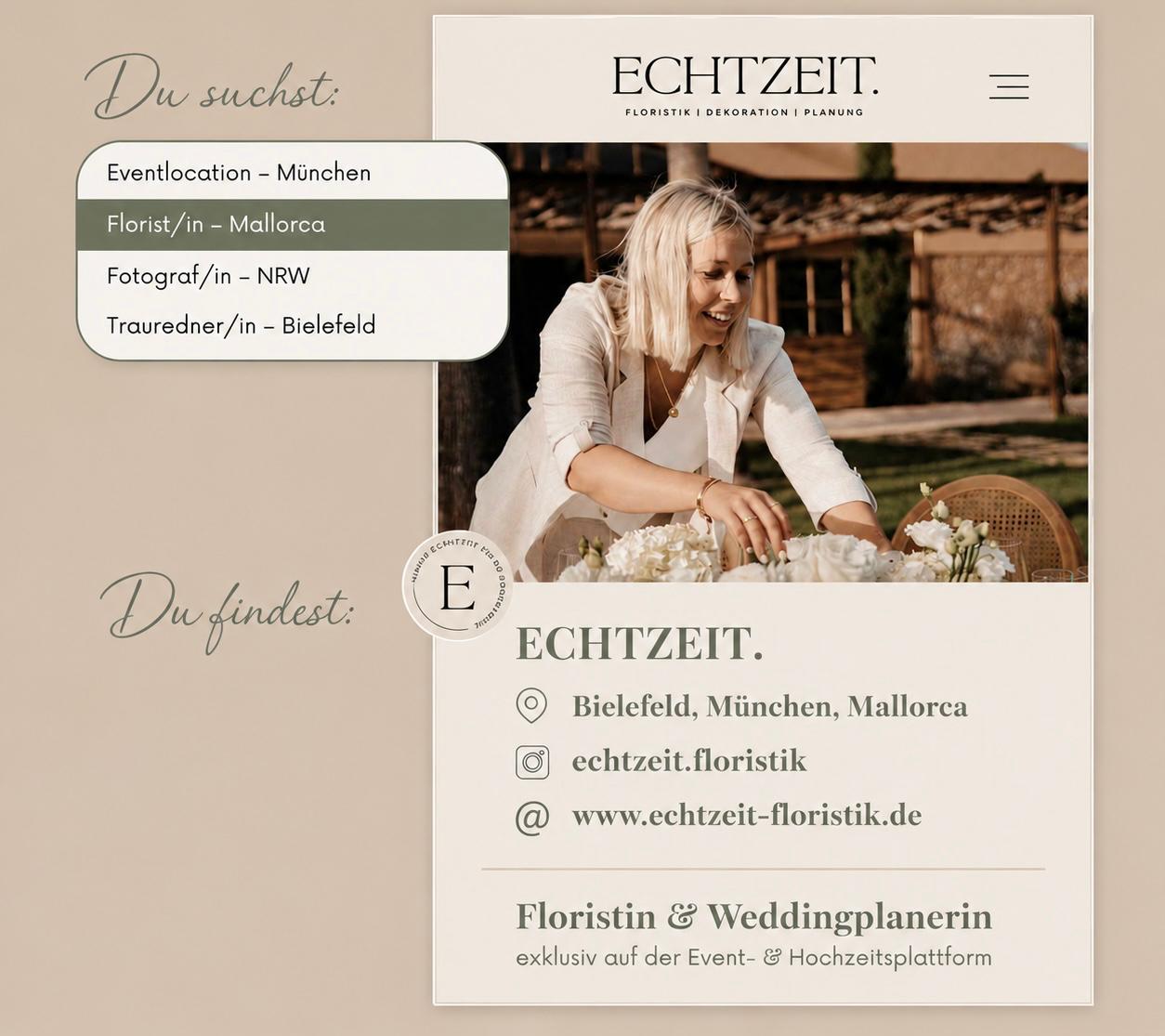 Beispiel-Platzierung eines Dienstleisters auf ECHTZEIT.